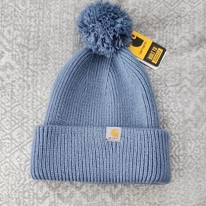 Carhartt Blue Knit Pom Beanie
